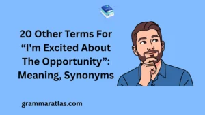 Other Terms For “I'm Excited About The Opportunity”: Meaning, Synonyms