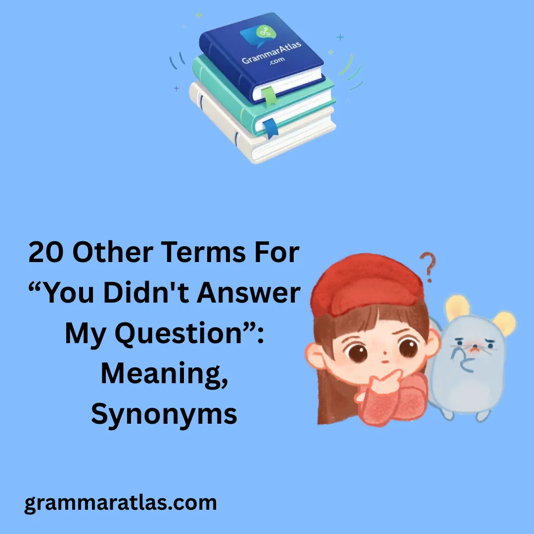 Other Terms For “You Didn't Answer My Question”: Meaning, Synonyms